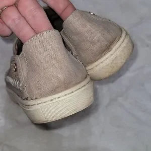 Yellow Box Shoes Gold Sparkle Slipon Sneakers Womens Size